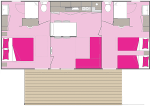 Mobil home 4 personnes premium du camping de la plage - plan intérieur