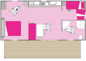 Lodge PMR 4 personnes - plan intérieur