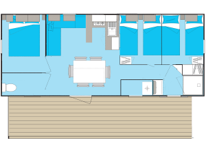 Cottage 6 personnes 40 m² - plan