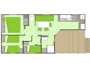 Cottage Dunes 5-6 personnes - plan intérieur