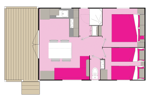 Cottage Bay 4 personnes - plan intérieur