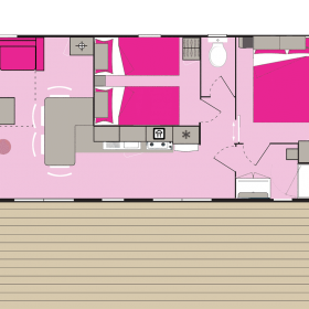 Lodge panoramique premium 4 personnes - plan intérieur Lodge panoramique premium 4 personnes - plan intérieur