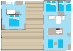 Cottage Keywest 6 personnes deux lodges - plan